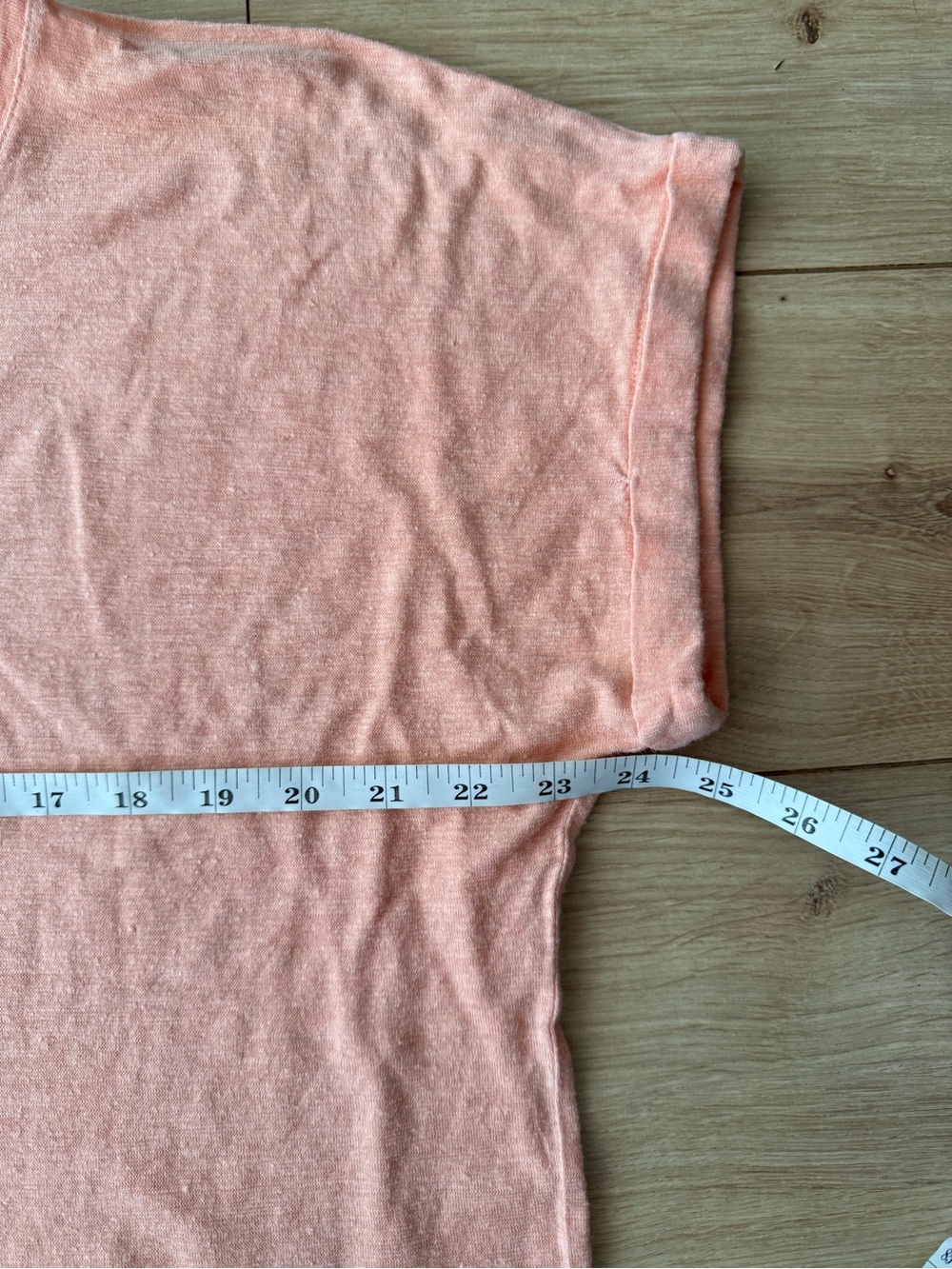 Eileen Fisher Peach Hemp Organic Cotton T Shirt M Boxy Relaxed Coastal Minimal - Picture 5 of 7